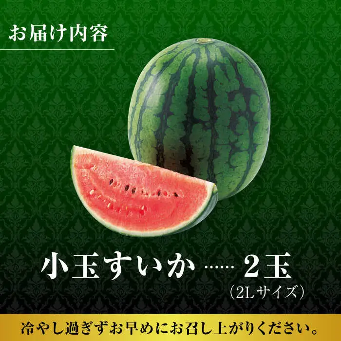 【先行予約】熊本スイカ小玉スイカひとりじめ2玉2Lサイズ西瓜すいかZCM011
