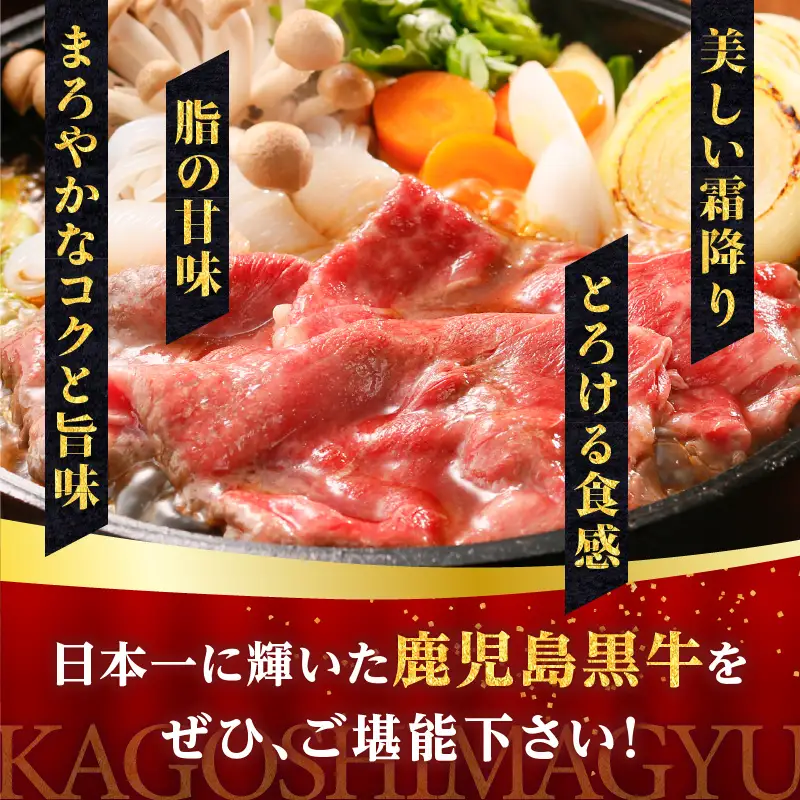 鹿児島黒牛 ウデ すきやき セット （計600g） K127-012 肉 牛肉 冷凍