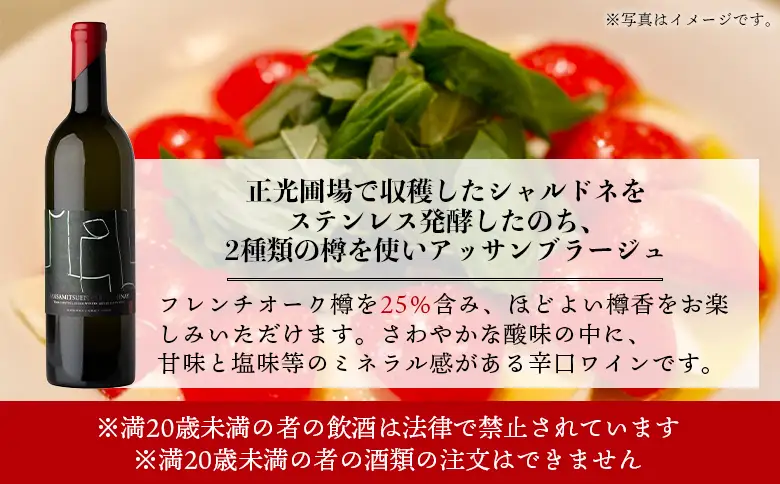 高知県産ワイン tosa cavatina 正光園シャルドネ2026 (750ml×1本) - 白 辛口 お酒 さけ アルコール ボトル 瓶 ギフト 送料無料 高知県 香南市 冷蔵 iw-0008