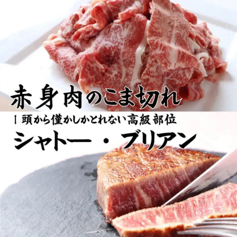 熊野牛A4以上シャトーブリアン約200g＆赤身こま切れ約300g【Z91051-uot745】