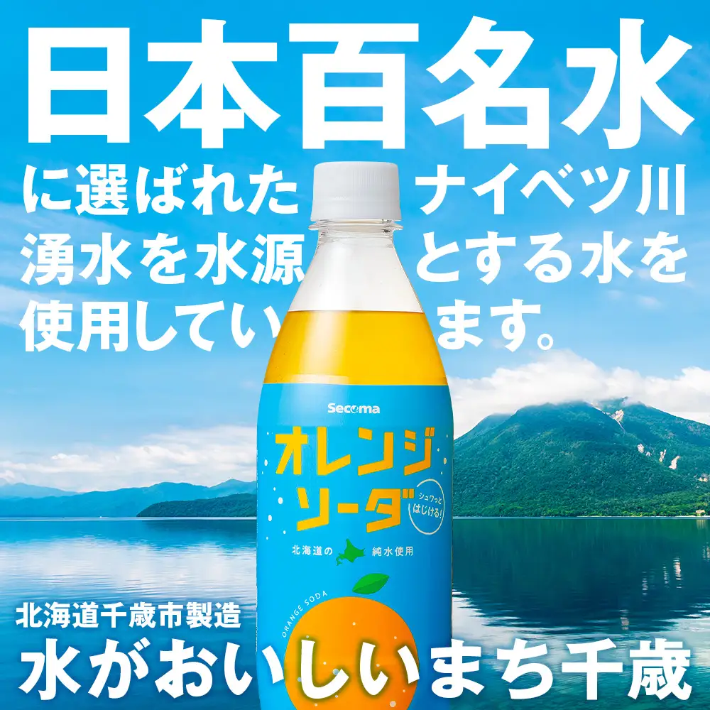 セコマ オレンジソーダ 500ml 24本 1ケース 北海道 千歳製造 期間限定