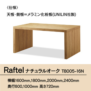 テーブル おしゃれ Raftel ナチュラル オーク W1600×D800 T8005-16N