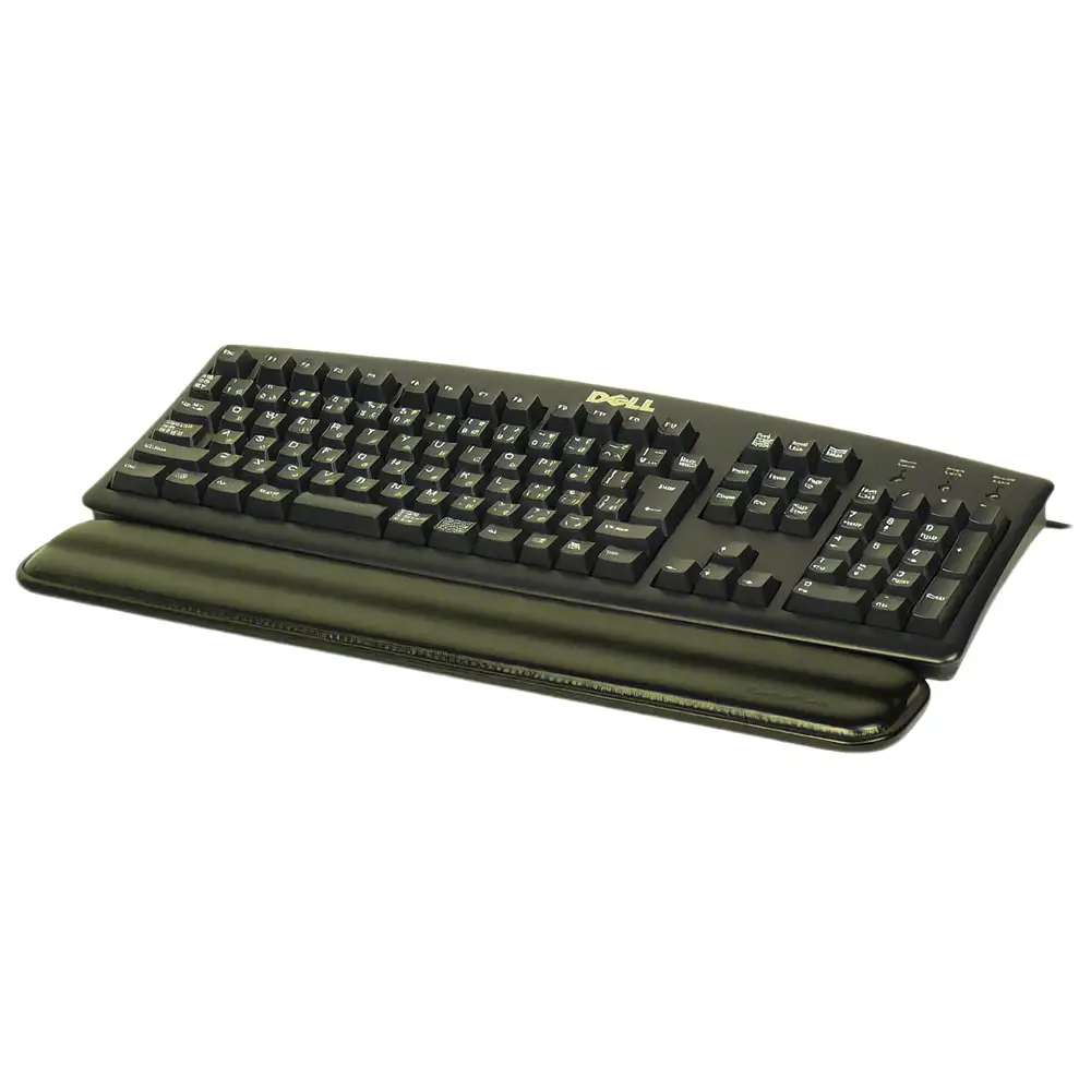 フルキーボード向けの格調高い革製リストレスト（パームレスト）【ダークブラウン】