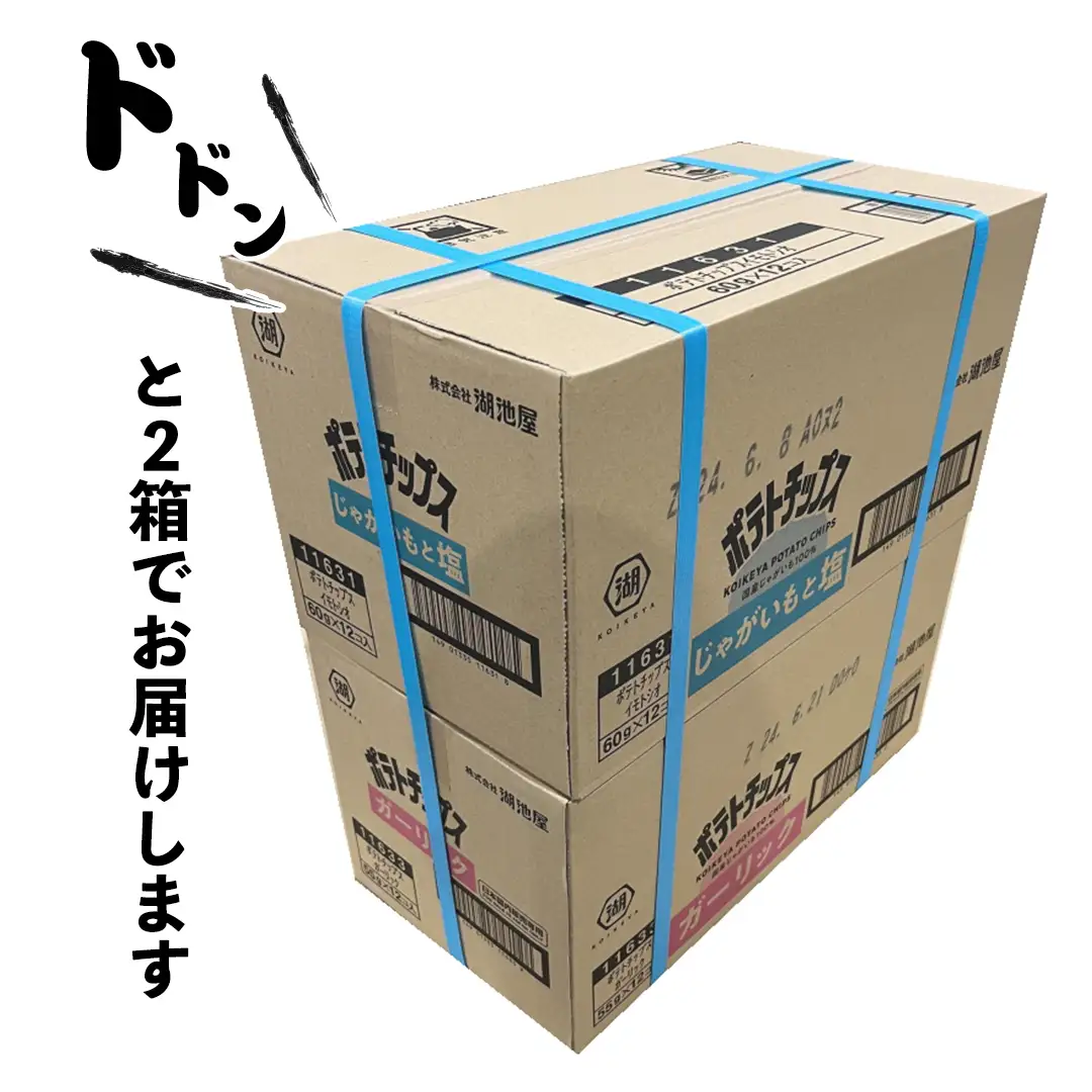 【最短3営業日！スピード発送】 湖池屋 ポテトチップス 2種類アソート （じゃがいもと塩・ガーリック）（各12袋・計24袋） ポテチ お菓子 おかし 大量 スナック おつまみ ジャガイモ じゃがいも まとめ買い スナック菓子 数量限定