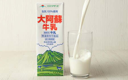 ＜ R8年熊本地震復興支援 ＞ 【12ヶ月定期便】大阿蘇牛乳 1L×12本(×12回) 合計144L らくのうマザーズ  常温保存 成分無調整牛乳 生乳100%使用 乳飲料 乳性飲料 ロングライフ 長期保存 送料無料