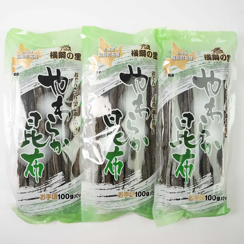 北海道福島町産 やわらか昆布 100ｇ　3パック FKL005
