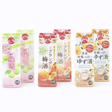 梅酒・ゆず酒　500mlパック　6本セット(3種類×各2本)_酒・アルコール 梅酒    酒・アルコール リキュール・洋酒  _【1139985】