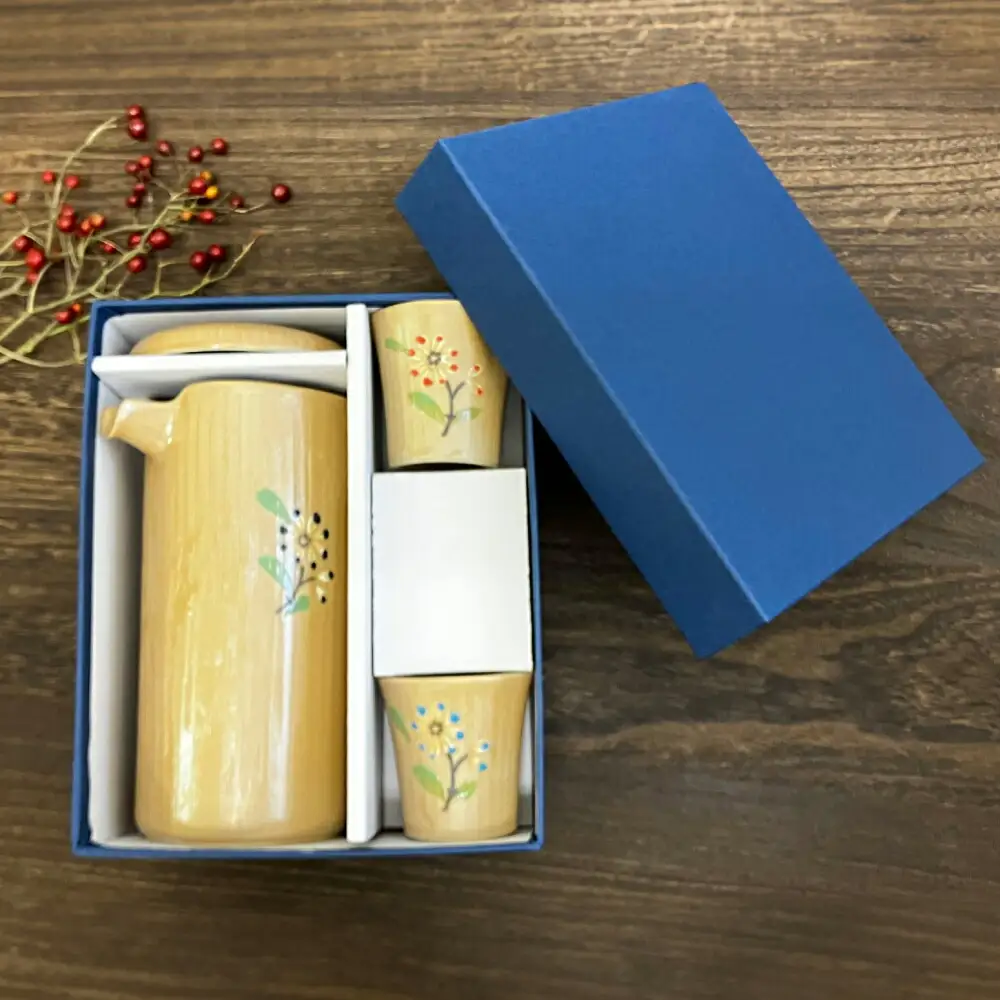 【瀬戸焼】一凛の花ビスク 片口切立酒器セット【まるたか水野コーポレーション】[BBBF009]お猪口 盃