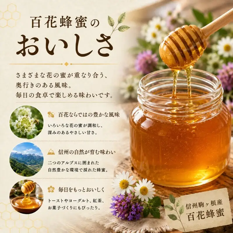 信州駒ヶ根産「百花蜂蜜」（600g） 国産 無添加 はちみつ 高級 