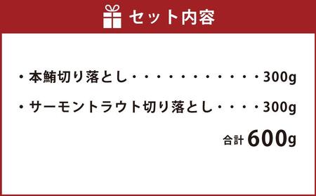 まぐろ＆サーモン 切り落としセット(各300g 合計600g／約5～6食分)