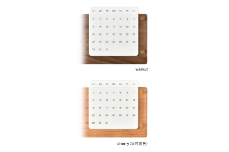 【Hacoa】木の経年変化を楽しむ卓上万年カレンダー チェリー 「Desk Calendar Eternal」 スマホスタンド 卓上