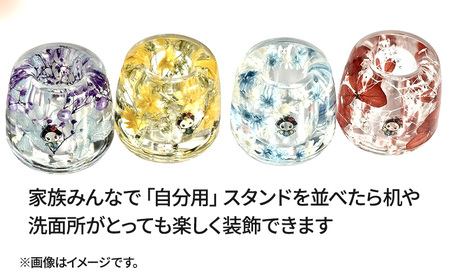 ハンドメイド ハーバリウム ペン立て おしまちゃん入り  歯ブラシ 印鑑 スタンド 雑貨 小物 手作業 世界に一つ ハンドメイド作品 かわいい 歯ブラシスタンド 