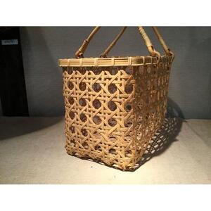 竹八つ目買い物かご大　２４ｃｍ×４０ｃｍ×２７ｃｍ　※受注生産につき、発送までに最大2ヶ月程かかる場合あり ｜ 竹工芸 伝統工芸品 日用品 雑貨 栃木県 大田原市