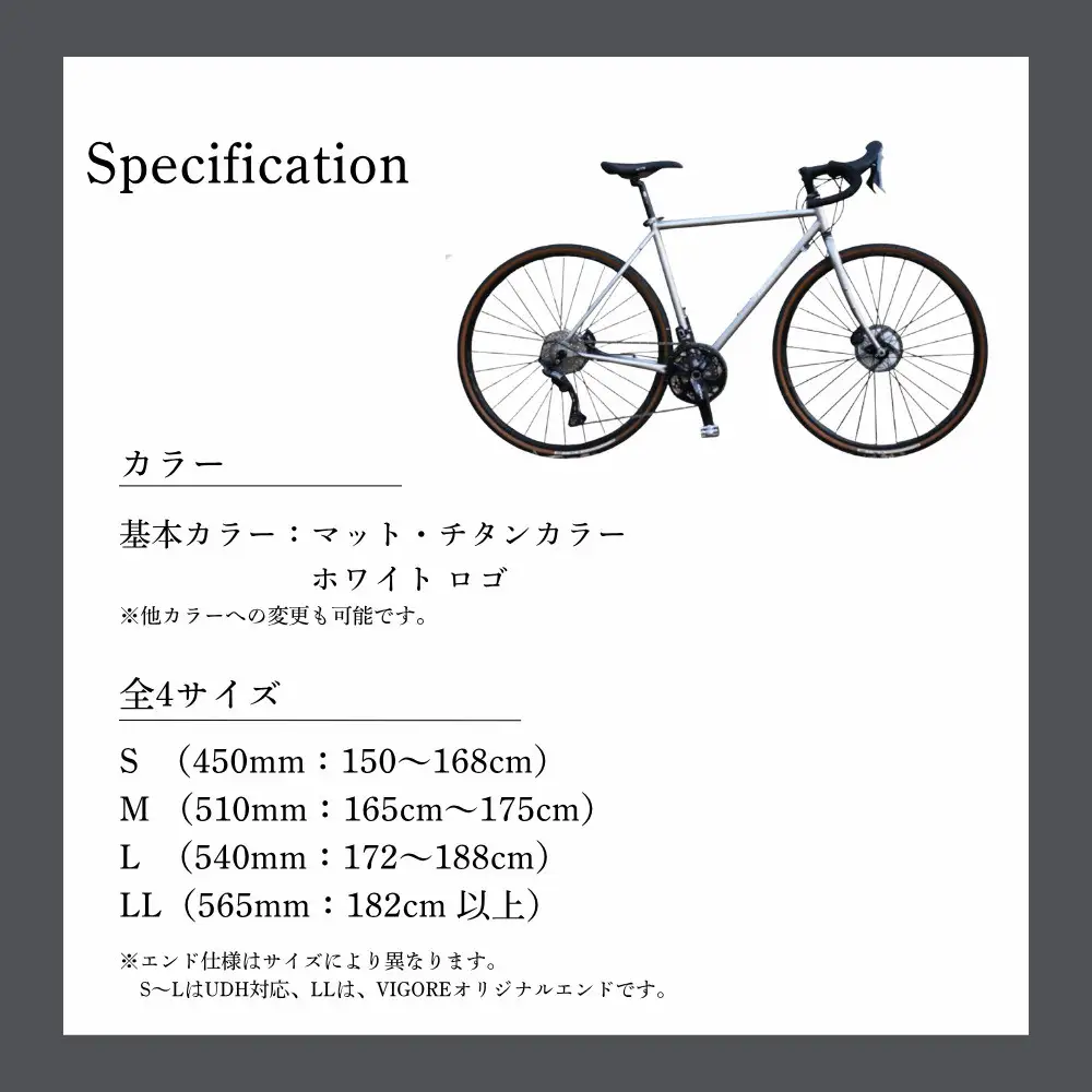 【VIGORE】山と旅の自転車プラス GRX820(2×12速)｜京都 自転車 人気ブランド ロードバイク