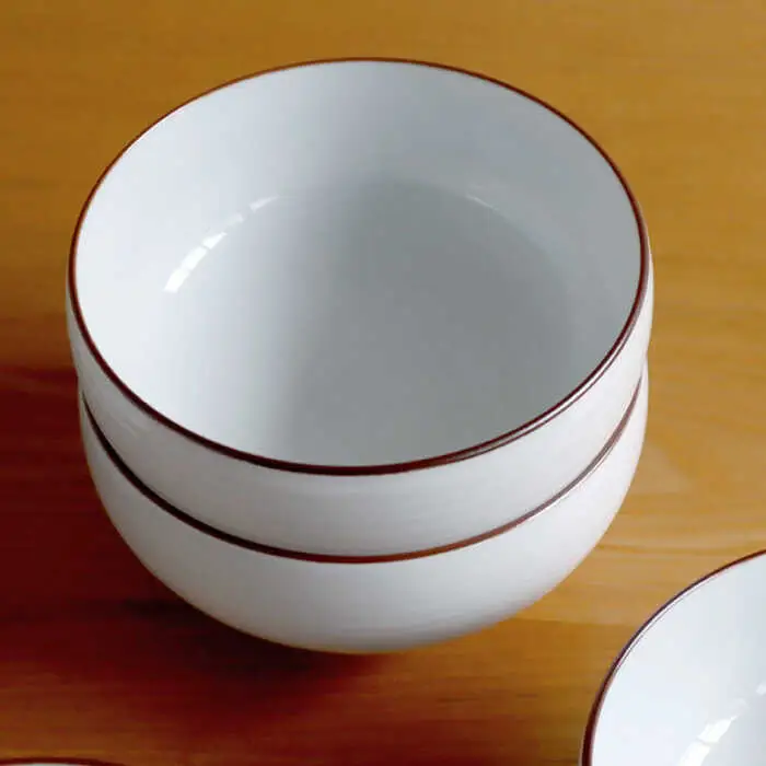 【白山陶器】【定番のシリーズ】白磁千段 汁碗 5枚セット【波佐見焼】[TA172]