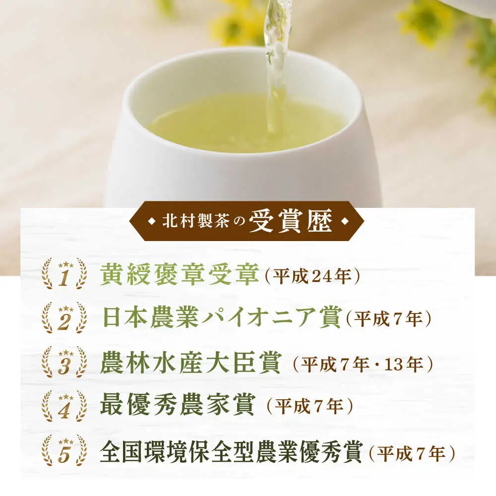 【全3回定期便】「農林水産大臣賞・黄綬褒章受章」 有機栽培 特上 煎茶 2本 詰め合わせ (2本/回)【北村茶園・茶の間】[QAD019]