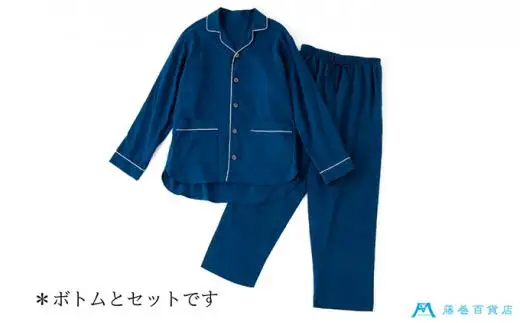 藤巻百貨店×角野晒染 和晒ガーゼパジャマ シャツタイプ （ブラック・L）