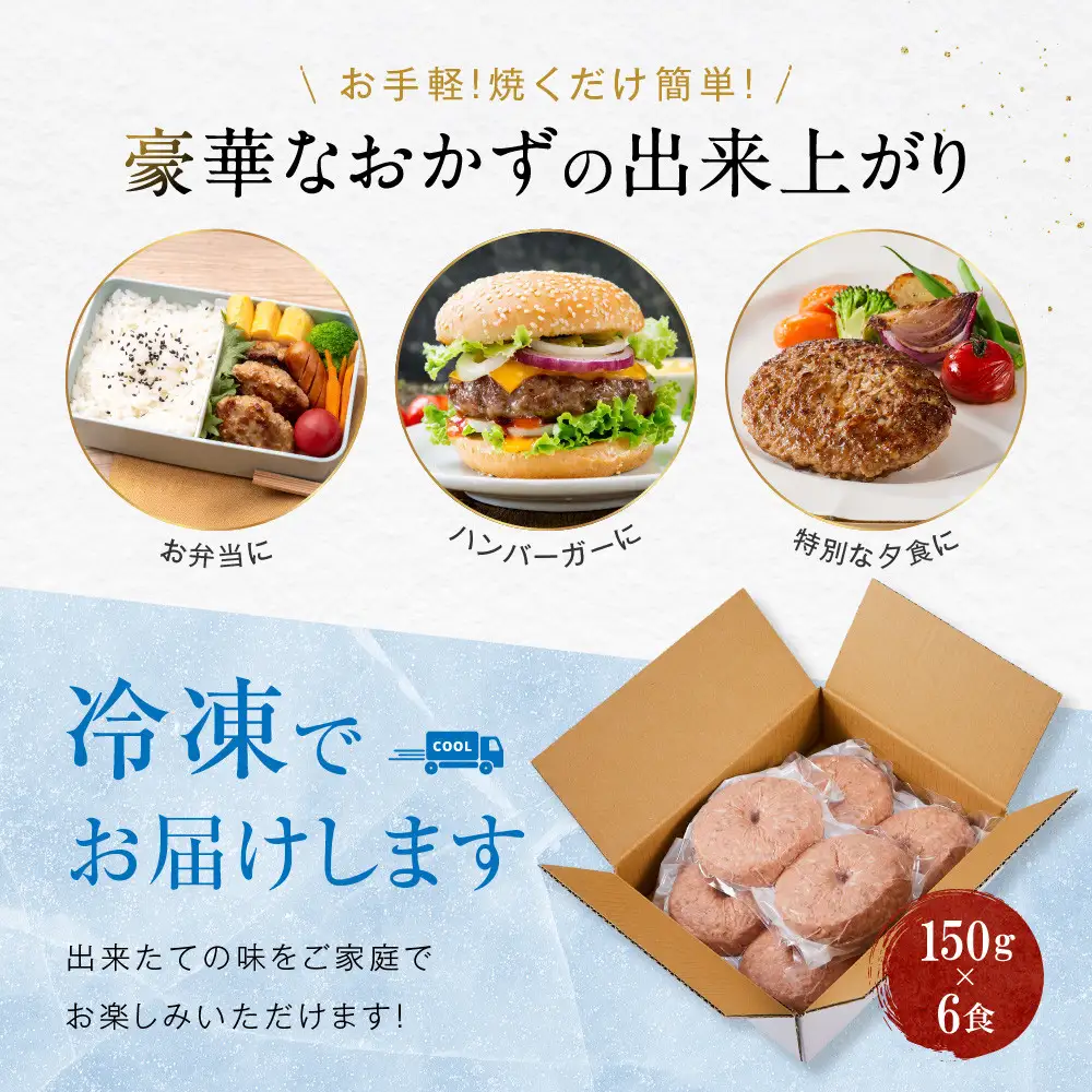 堺の技が光る無添加の牛肉100％ハンバーグ 6食セット ハンバーグ