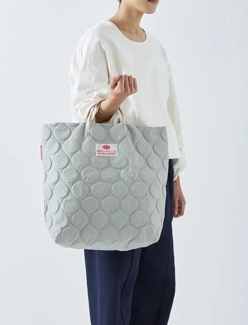 【ふるさと納税】ドット柄がかわいい！バッグンナウンのトートバッグ（エクリュー）