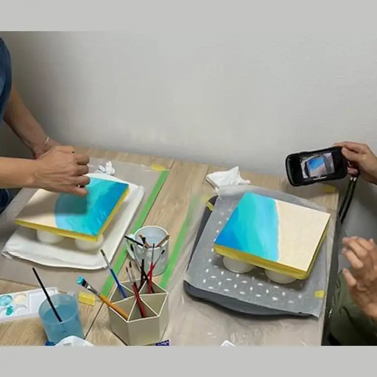 チケット 体験利用券 恩納村の海を作るレジンアート体験【アートパネル】｜レジン アート 雑貨 日用品 人気 おすすめ 送料無料 ふるさと 恩納村 沖縄県