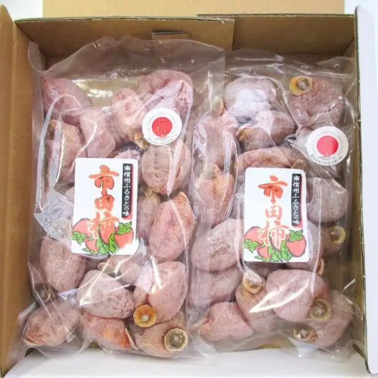 TK12 市田柿 家庭用 約1kg（500g×2袋） / 2026年12月下旬頃～2027年3月上旬頃 配送予定 // 長野県 南信州 干し柿 ご自宅用 高級ドライフルーツ 高糖度