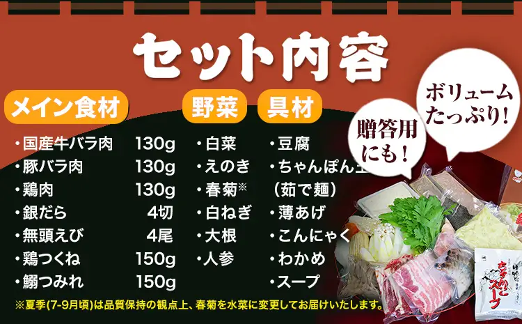 ちゃんこ鍋セット 2.2kg 