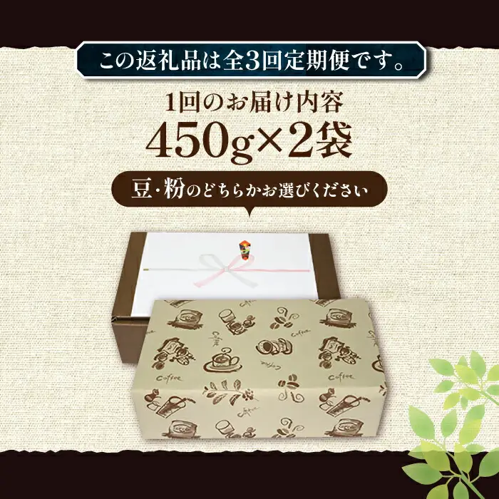 【全3回定期便】【ギフト用】極上 アイス ブレンド コーヒー 450g×2 ( 深煎り )[VAS188]珈琲 コーヒー 