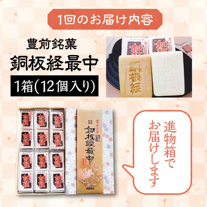 【全6回定期便】【進物箱】銅板経最中 12個入り[VBU012]ギフト 贈り物 和菓子 饅頭