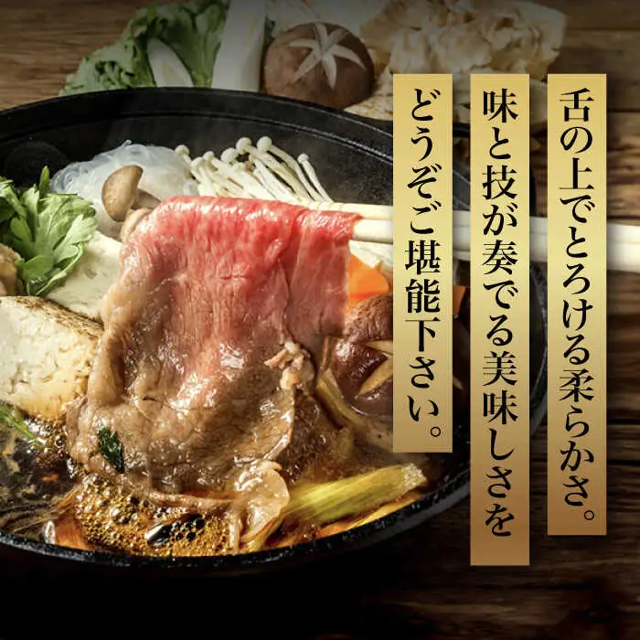 【全3回定期便】【化粧箱入】博多和牛A5〜A4 すき焼用 肩ローススライス 400g たれ付[VCL102]