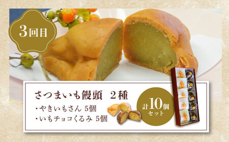 【全4回定期便】未来の自分にご褒美を！毎月違った味が楽しめる！おまんじゅう食べ比べ定期便（全4種） 和菓子 スイーツ おやつ おかし 饅頭 お茶会 江田島市/長田製菓舖[XAV022]
