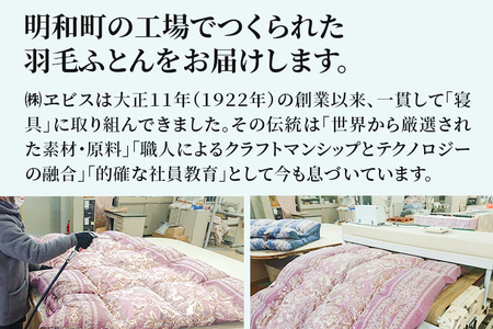 羽毛掛けふとん シングル (ブルー) フランス産ホワイトダックダウン93％ 日本製 国産 寝具 羽毛布団