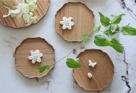 Forest 木皿 直径12cm HANA（花）越前漆器 和モダン