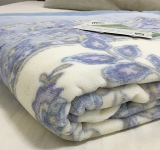 洗える 綿毛布 (綿ニューマイヤー毛布) シングル ブルー 1枚 81712BL [4726]