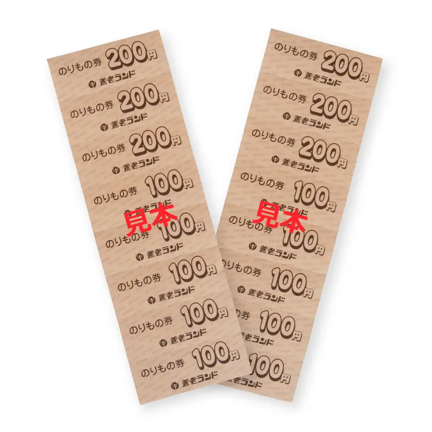 養老ランド 入場券　大人子供共通3枚　乗り物券(2,200円分)セット　養老町　遊園地【1291222】