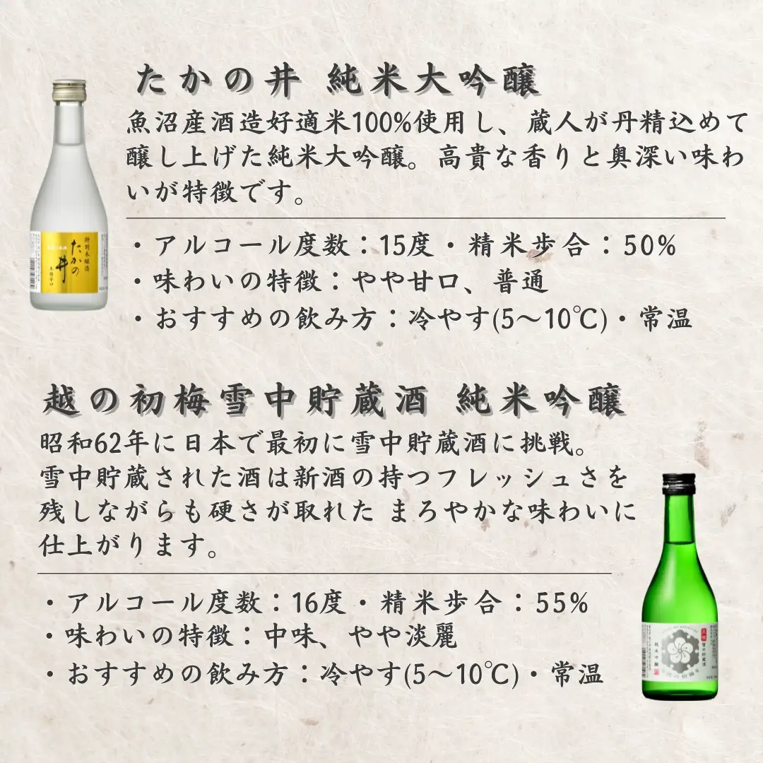 日本酒飲み比べ 300ml 6本セット 高の井酒造