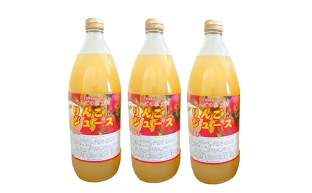 【ふるなび限定】 果汁100％ ストレートりんごジュース 1L×3本セット 完熟ふじ使用 りんごジュース ふるなび限定 FN-Limited-SP