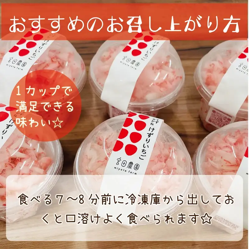 甘さスッキリ！イチゴ100％アイスにしちゃいました【けずりいちご：50g×6パック】＜ 乙部町 宮田農園 すずあかね イチゴ アイス デザート 贅沢 農家手作り 産地直送 贈答 ＞