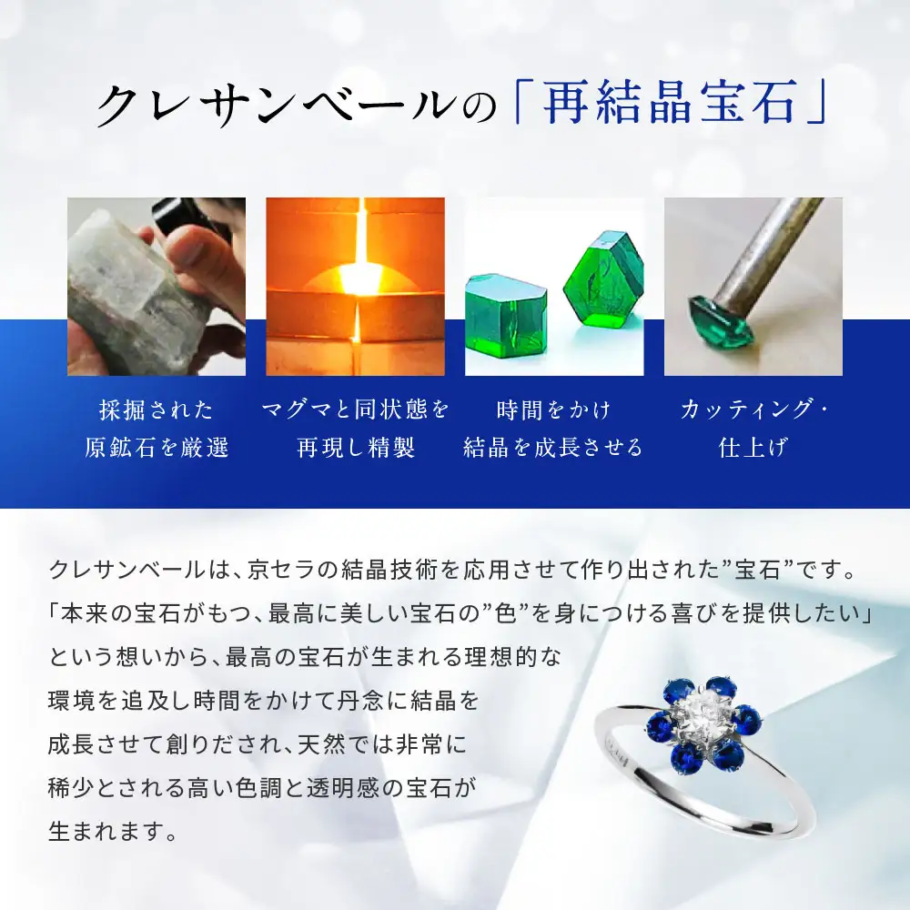 【京セラ】クレサンベール〈サファイア・天然ダイヤモンド〉リング｜京都 ジュエリー 人気ブランド ジュエリー