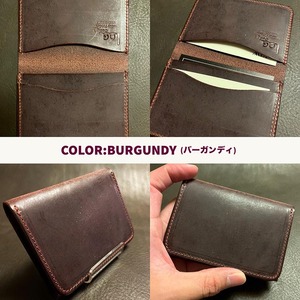 高級ブライドルレザー 2つ折りパスケース カラー3色【ダークブラウン ブラック バーガンディー】革 革製品 カード入れ