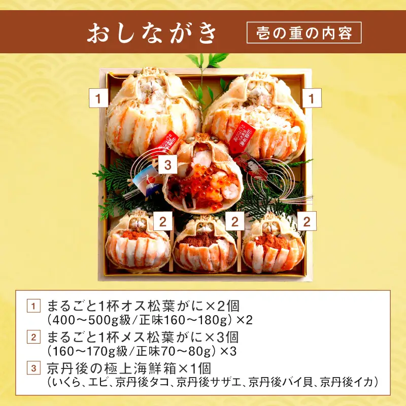 先行予約【数量限定】令和8年松葉がにおせち【神亀（しんき）】二段重おせち