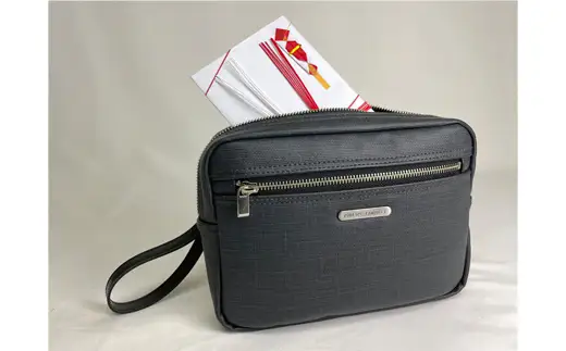 豊岡産鞄 合皮角型ポーチ（小）（25946-06）濃いグレー / かばん カバン 鞄 バッグ
