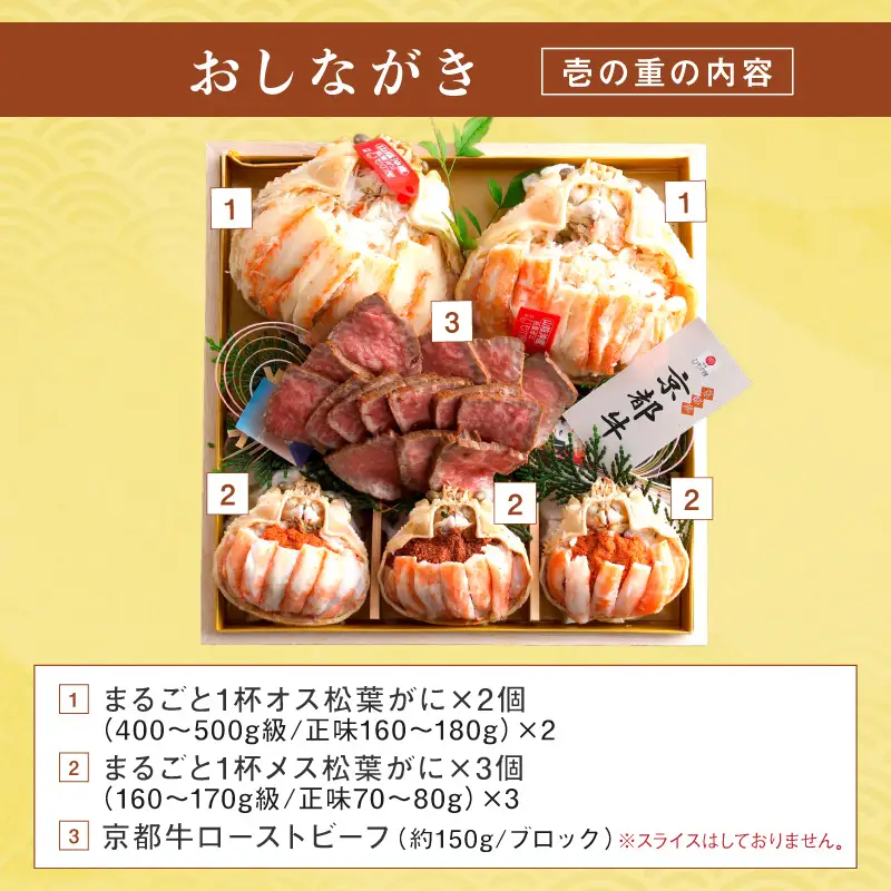 先行予約【数量限定】／まるごと松葉がにおせち【天喜（てんき）/京都牛】「二段重」ふるさと納税 おせち料理 ふるさと納税 おせち 京都 ふるさと納税 おせち料理2026 数量限定 令和8年 2026年 ローストビーフ 松葉ガニ 京都 甲羅盛り