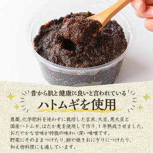 《数量限定》薬膳味噌(ハトムギ味噌)(計800g・400g×2パック) 味噌 麦味噌 自家栽培 ハトムギ 玄米麹 ハトムギ麹 麦麹 麹 こうじ 玄米 大豆 黒大豆 みそ汁 味噌汁 化学肥料不使用 農薬不使用 有機 有機農業 有機肥料【雲月農園】_y456