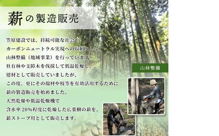 薪（広葉樹混合）20kg 長さ30～35cm 乾燥まき 糸魚川産 薪ストーブ キャンプ アウトドア マキ 乾燥 薪 マキ まき 焚火 たき火 アウトドア アウトドア用品 株式会社笠原建設