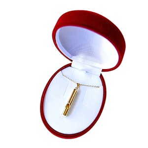 【長さ調節機能なし】K18ホイッスルジュエリーネックレス 安心と美しさを備える 希望の笛