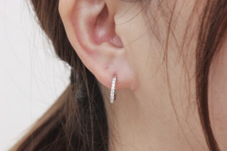 PT900 ダイヤフープピアス 中折れ式 0.4ct 1115015PT