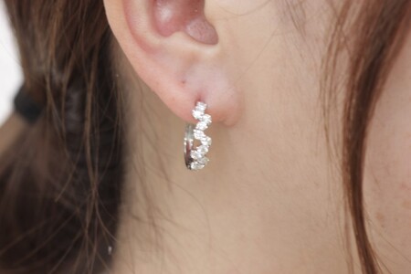 PT900 ダイヤフープピアス 中折れ式 1.0ct 1115081