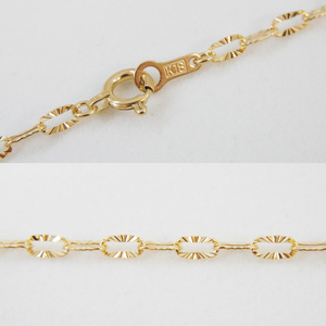 シャインクリップロングネックレス K18【ネックレス アクセサリー 金 ゴールド おしゃれ 記念日 プレゼント 贈り物 母の日 バレンタイン クリスマス ホワイトデー 国産】（36-11）