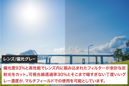 鼻パッドのないサングラス『エアフライ』 AF-302 WP （偏光レンズ装着版）AF-302 C-1WP　クリアーグレーサングラス UVカット