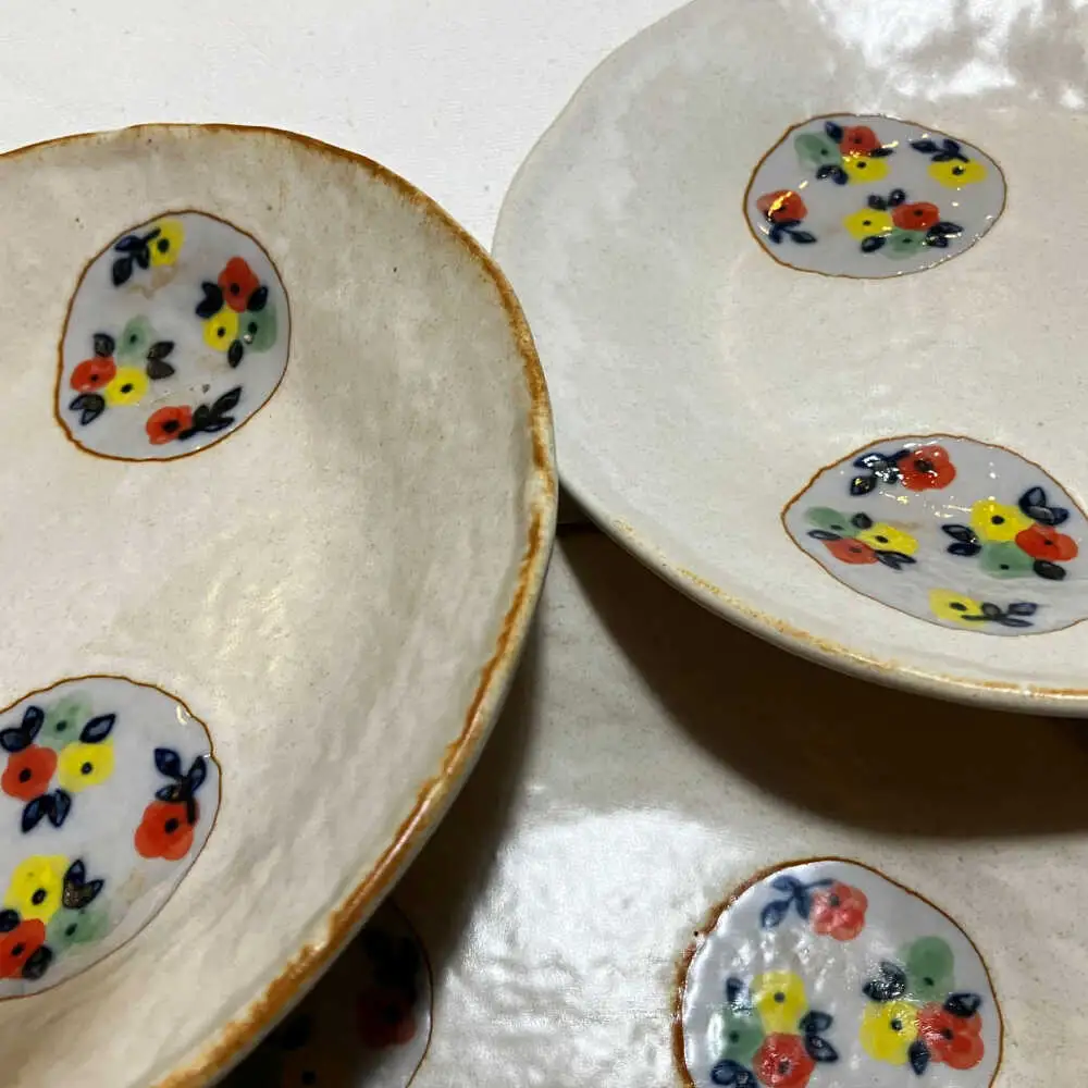 【瀬戸焼】丸紋花 取り皿5点セット 15cm【まるたか水野コーポレーション】[BBBF012]丸皿 お皿
